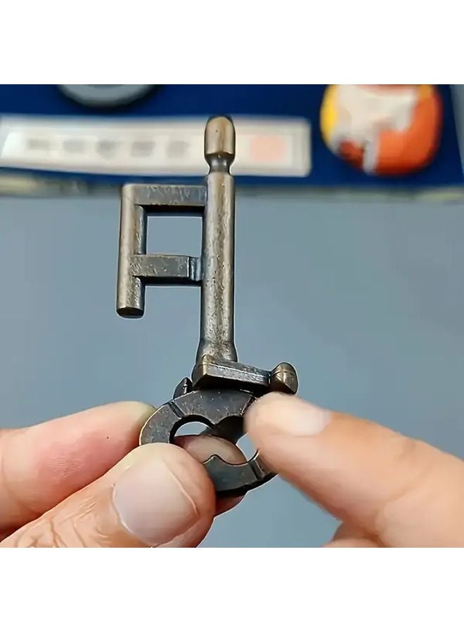 لغز قفل مفتاح سبيكة الزنك غير قابل للكسر لعبة معدنية محمولة للتدريب الذهني - Image 3